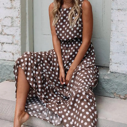 Debbie™ | Polka-Dot Chic Maxi Dress