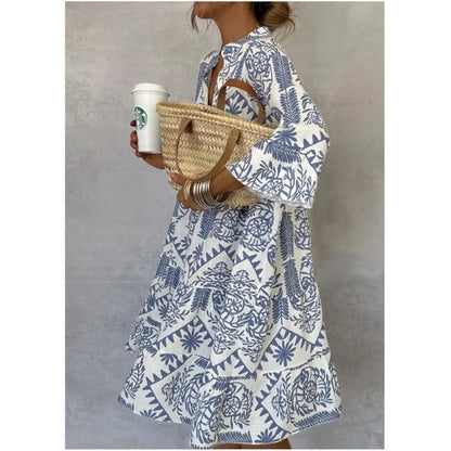 Irish™ | Elegant V‑Neck Printed Dress