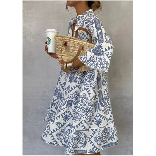 Irish™ | Elegant V‑Neck Printed Dress