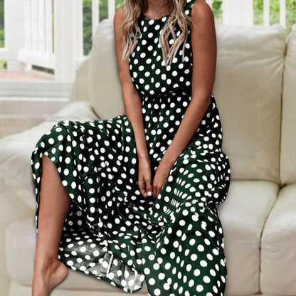 Debbie™ | Polka-Dot Chic Maxi Dress
