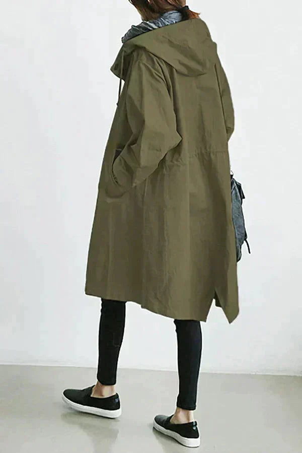 DORY | Oversized Trench Coat with Hoodie