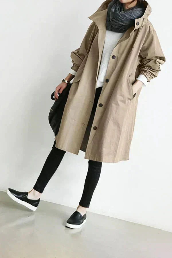 DORY | Oversized Trench Coat with Hoodie