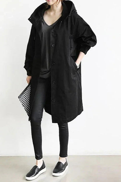DORY | Oversized Trench Coat with Hoodie