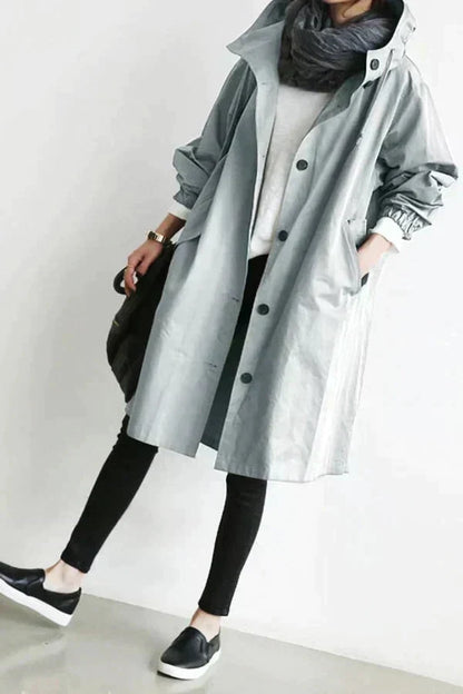 DORY | Oversized Trench Coat with Hoodie