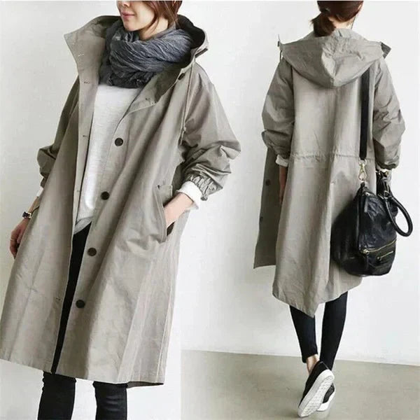 DORY | Oversized Trench Coat with Hoodie