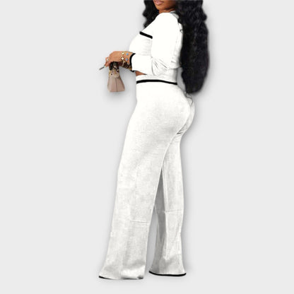 Ava - Ribbed V-Neck 2-Piece Lounge Set