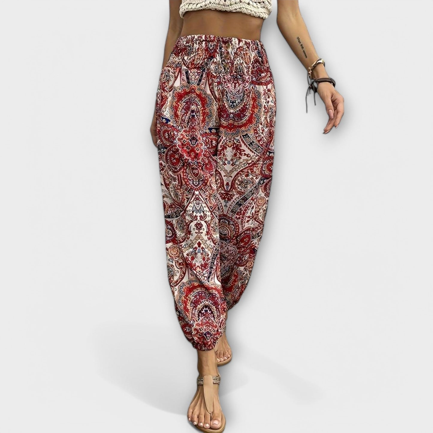 Scarlett – Pants with Ethnic Graphic Print