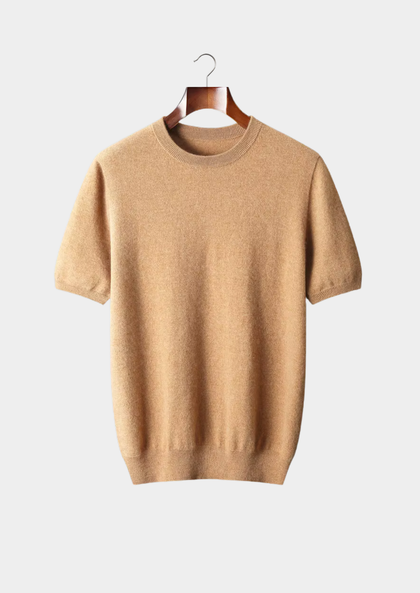100% CASHMERE CLASSIC CREWNECK T-SHIRT
