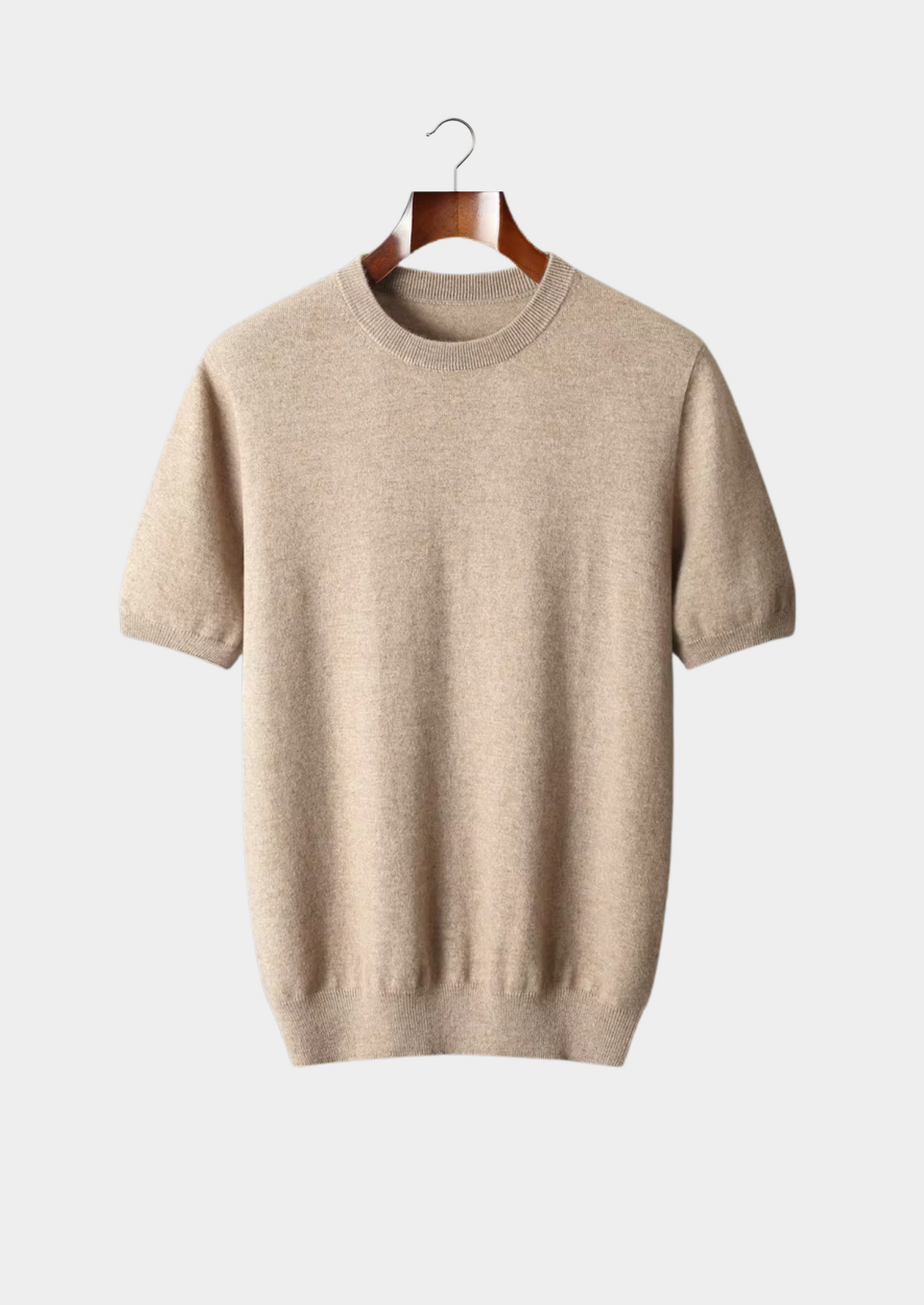100% CASHMERE CLASSIC CREWNECK T-SHIRT