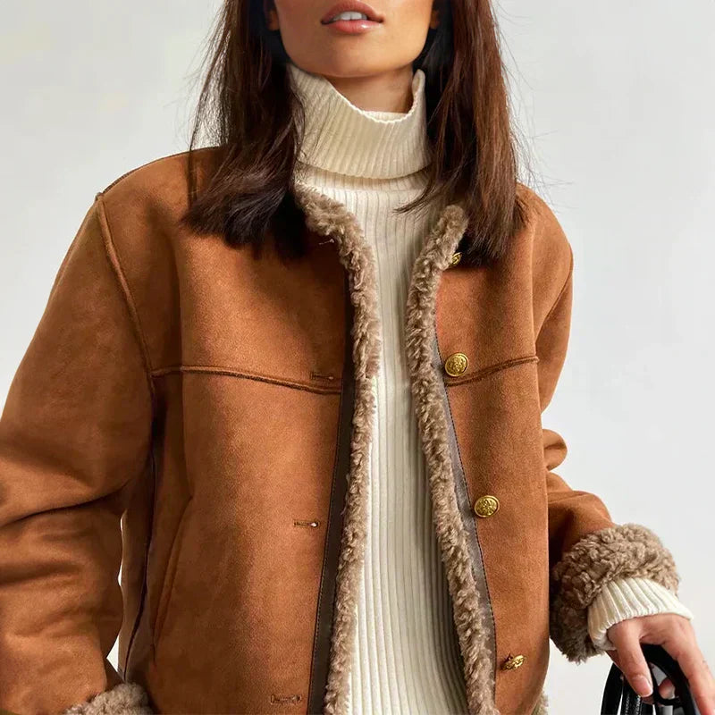 MALI | Shearling Buttoned Coat