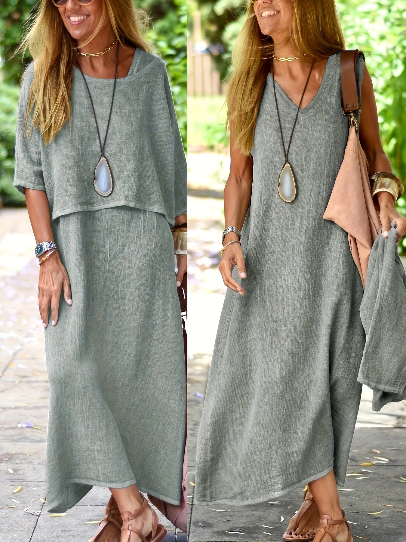 Arline - Two Piece Dress In Linen