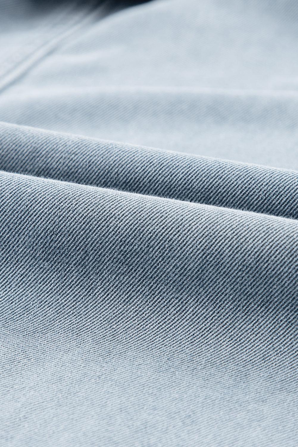 Sofia® | Elegant Denim Dress with Short Batwing Sleeves