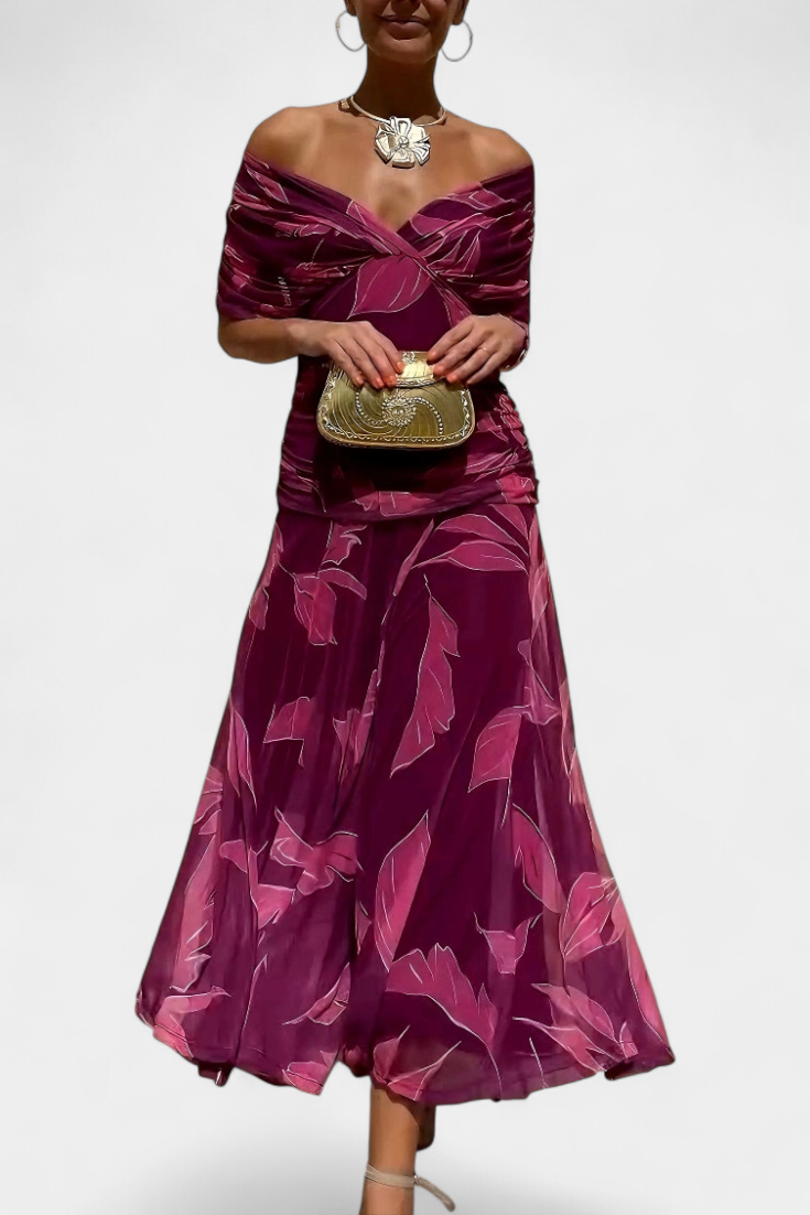 Alondra™ Long Floral Dress with V-Neck