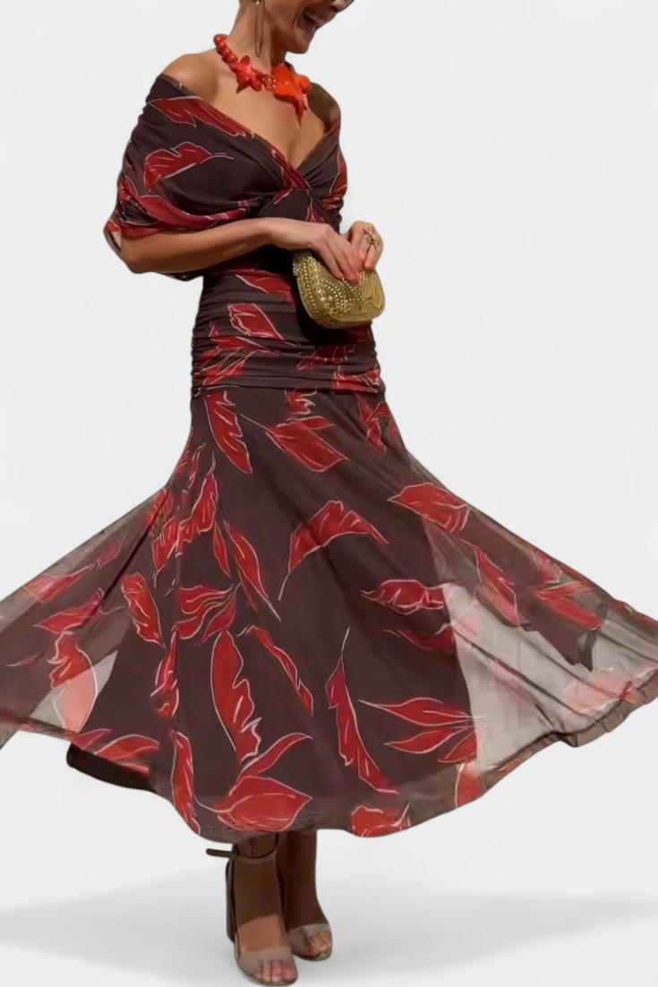 Alondra™ Long Floral Dress with V-Neck