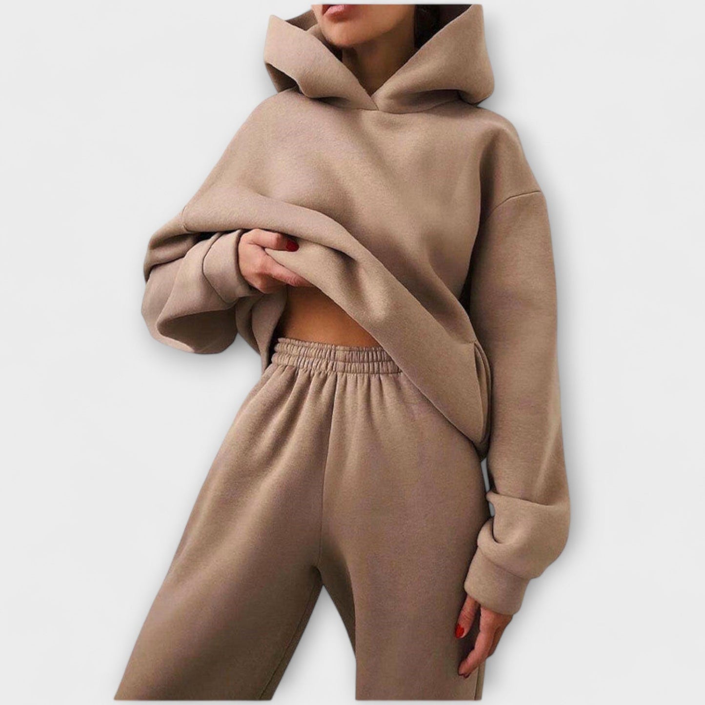 Oversized Jogging Suit with High Waist