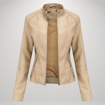 LUCYNA | Faux Leather Biker Jacket