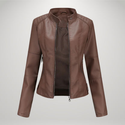 LUCYNA | Faux Leather Biker Jacket