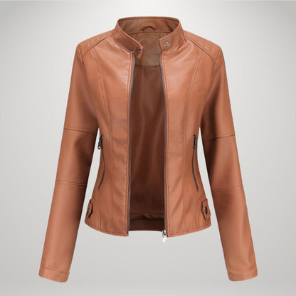 LUCYNA | Faux Leather Biker Jacket