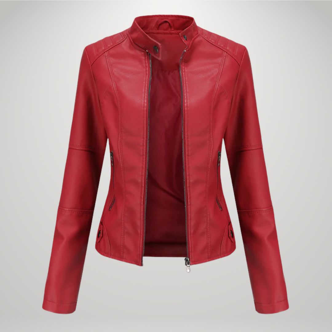 LUCYNA | Faux Leather Biker Jacket