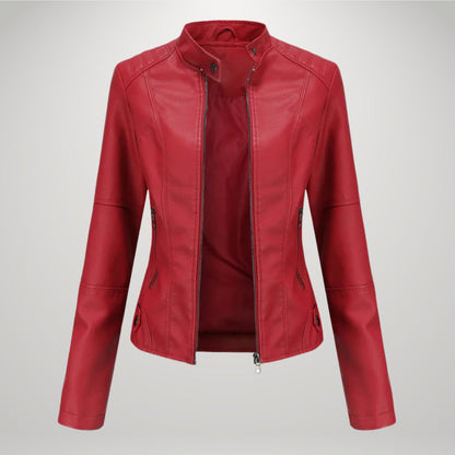 LUCYNA | Faux Leather Biker Jacket