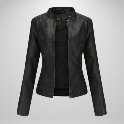 LUCYNA | Faux Leather Biker Jacket