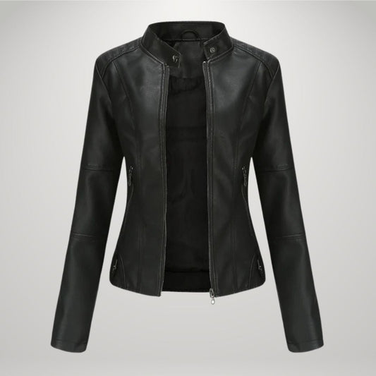 LUCYNA | Faux Leather Biker Jacket