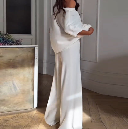 💕Limited Sale 50% OFF💕Women’s Casual One Shoulder Top & Pants Two-Piece Set