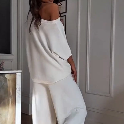 💕Limited Sale 50% OFF💕Women’s Casual One Shoulder Top & Pants Two-Piece Set