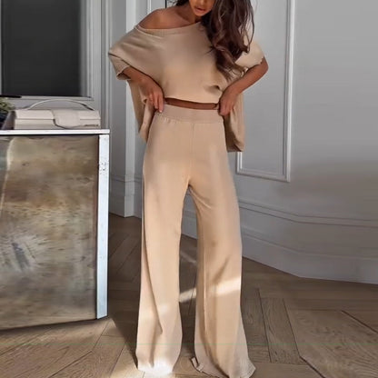 💕Limited Sale 50% OFF💕Women’s Casual One Shoulder Top & Pants Two-Piece Set